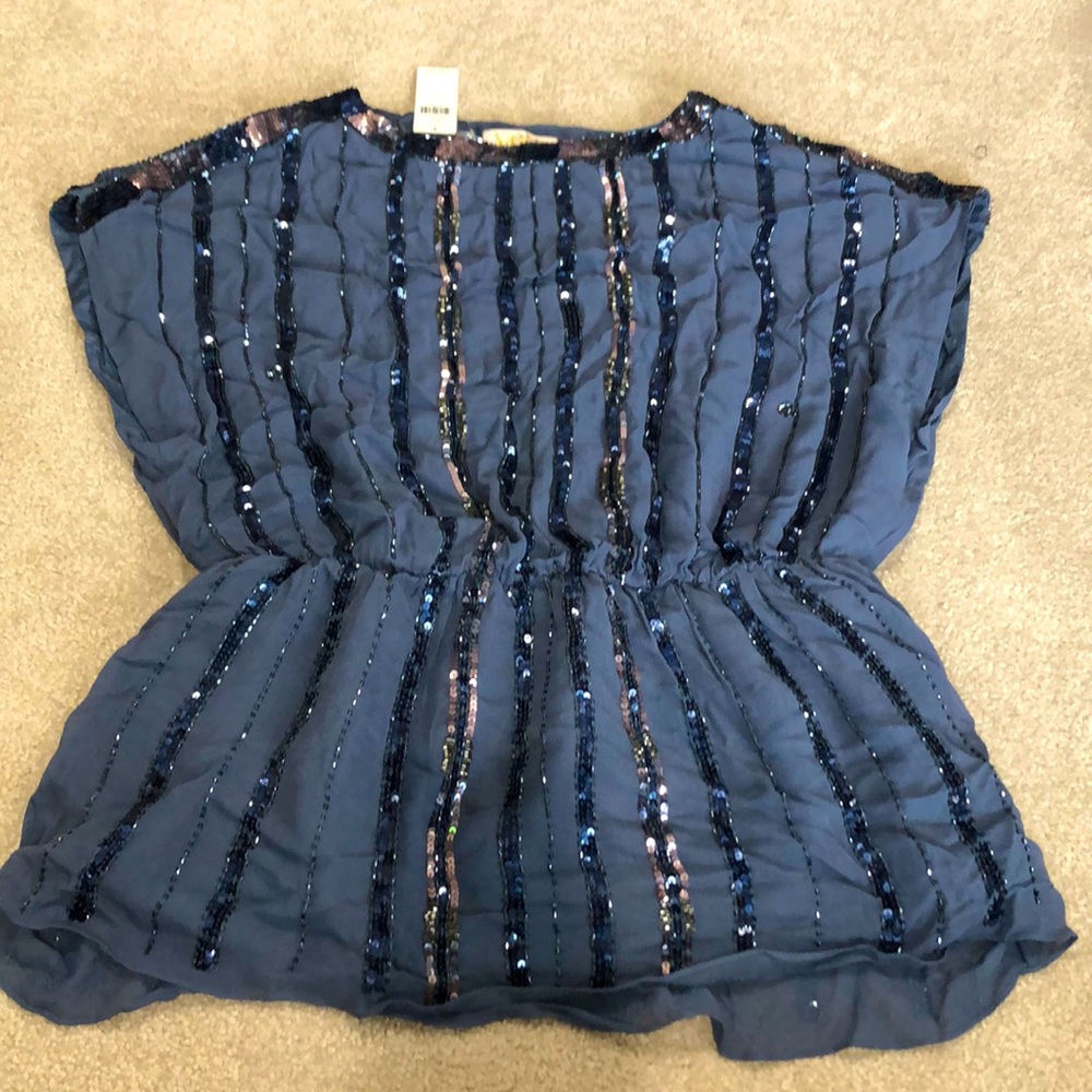 💸⬇️ Anthropologie blue Grecian style blouse. NWT
